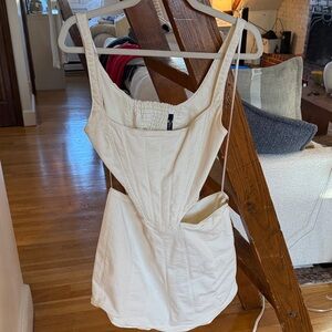 Zara Cream Corset Cutout Mini Dress